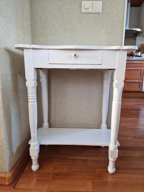 Antiek Naaimachinetafeltje, Huis en Inrichting, Tafels | Sidetables, Gebruikt, 25 tot 50 cm, 50 tot 100 cm, Rechthoekig, Eikenhout