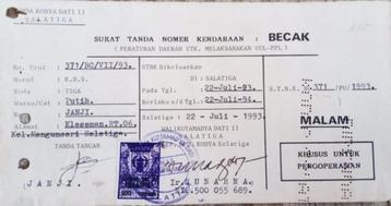Indonesie 1993 Diep-paarse LEGESZEGEL van 500 Rp op document beschikbaar voor biedingen