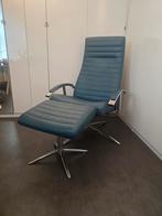 Fauteuil Kebe Living – Model Havanna + Hocker – Petrol, Ophalen, Zo goed als nieuw, 50 tot 75 cm