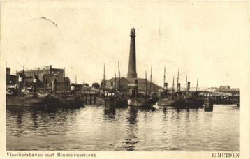 Visschershaven met Binnenvuurtoren - IJmuiden - 1925 gelopen beschikbaar voor biedingen