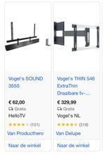 Vogel extra thin muurbeugel en houder voor soundbar, Ophalen of Verzenden, Zo goed als nieuw