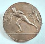 1907 Zilveren schaats medaille Hunsingo antiek Groningen, Ophalen of Verzenden, Zilver, Nederland
