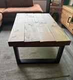 Massief houten salontafel met metalen frame, Huis en Inrichting, Tafels | Salontafels, Ophalen, 100 tot 150 cm, 50 tot 100 cm