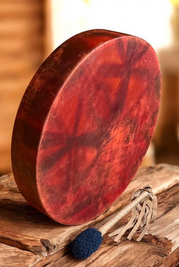 Sjamanendrum Waterbuffel 47 cm 1e chakra, Muziek en Instrumenten, Percussie, Nieuw, Trommel, Verzenden