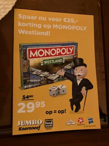 Monopoly zegels Westland, van Jumbo. Aantal varieert beschikbaar voor biedingen