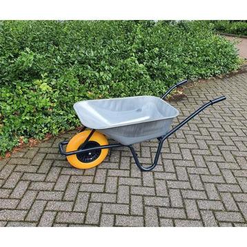 Nieuwe metalen kruiwagen 85 liter luchtband of anti lekband beschikbaar voor biedingen