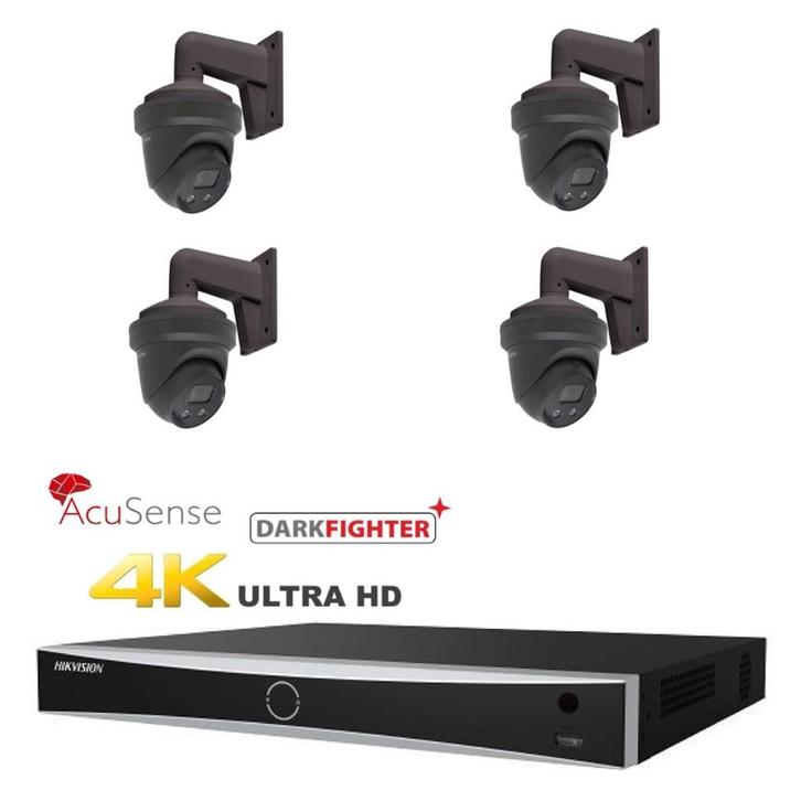 4MP Hikvision IP PoE Darkfighter camera set/NVR+4x camera's, Audio, Tv en Foto, Videobewaking, Nieuw, Buitencamera, Ophalen of Verzenden