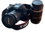 Canon EOS 450D met Canon 18-55 en Canon 55-250 lens, Canon, Gebruikt, Spiegelreflex, Canon