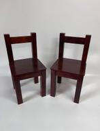 Set stoeltjes peuter kleuter hout noten stoel handgemaakt, Ophalen of Verzenden, Zo goed als nieuw, Tafel(s) en Stoel(en)