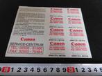 stickers CANON service - centrum 02503-84666, Verzamelen, Stickers, Ophalen, Zo goed als nieuw, Overige typen