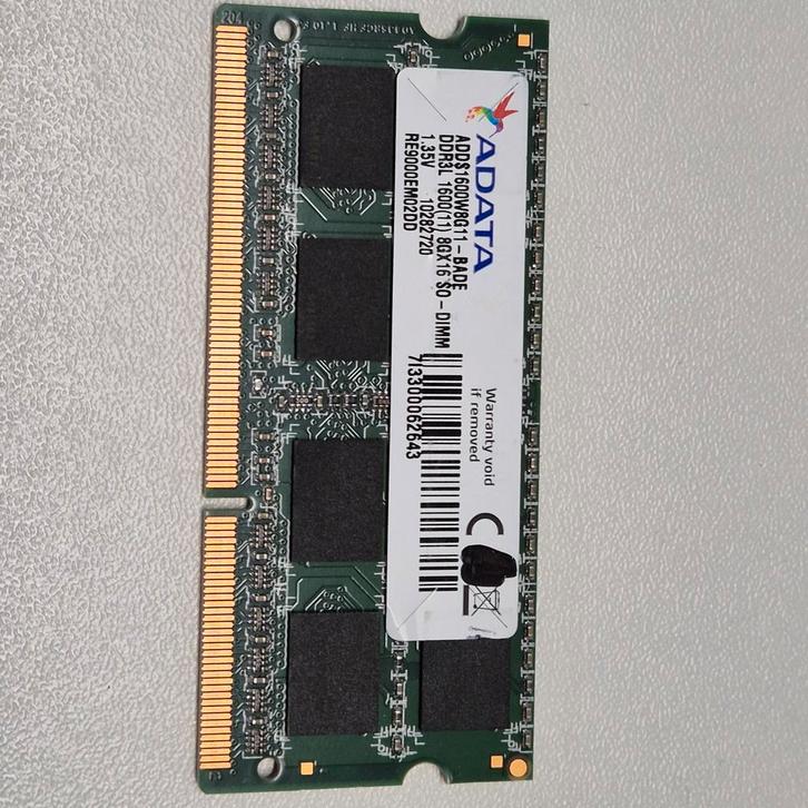 Adata 8GB PC3L 12800s lasptop geheugen, Computers en Software, RAM geheugen, Gebruikt, Laptop, 8 GB, DDR3, Verzenden