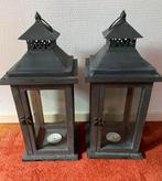 Grote windlichten /lantaarns 🕯️🕯️🕯️, Huis en Inrichting, Ophalen of Verzenden, Zo goed als nieuw, Hout, Bruin