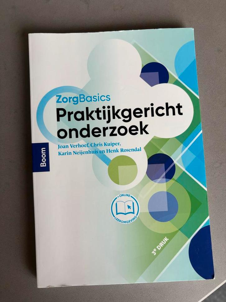Zorgbasics Praktijkgericht Onderzoek, Boeken, Studieboeken en Cursussen, Zo goed als nieuw, HBO, Gamma, Ophalen of Verzenden