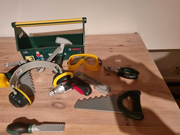 Bosch Werkplaats Gereedschapskist, Kinderen en Baby's, Speelgoed | Overig, Gebruikt, Jongen of Meisje, Ophalen of Verzenden