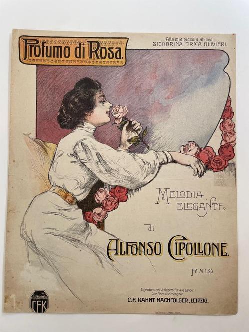 originele bladmuziek, Duitsland, ca. 1900, Profumo di Rosa, Muziek en Instrumenten, Bladmuziek, Gebruikt, Piano, Ophalen of Verzenden