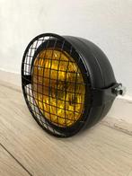 Koplamp geel zwart caferacer bobber scrambler + rooster, Ophalen of Verzenden