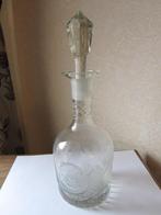 Antieke geslepen karaf - decanter - ingeslepen fries Boheems, Antiek en Kunst, Antiek | Glas en Kristal, Verzenden