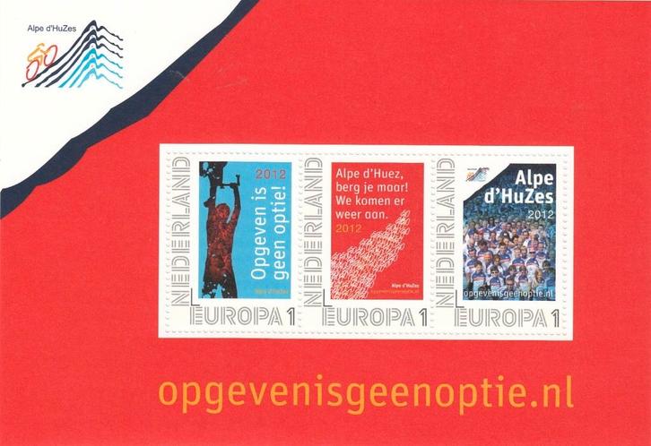 Nederland Postset Alpe D'Huzes met blokje zegels + kaarten, Postzegels en Munten, Postzegels | Nederland, Postfris, Na 1940, Ophalen of Verzenden