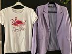 Lila blazer LIU JO T-shirt met flamingo’s valt als maat S, Ophalen of Verzenden, Zo goed als nieuw, Paars