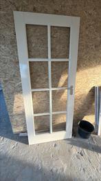Opdekdeur met glas 83x201 linksdraaiend, Doe-het-zelf en Verbouw, Ophalen, Gebruikt, Binnendeur, 200 tot 215 cm