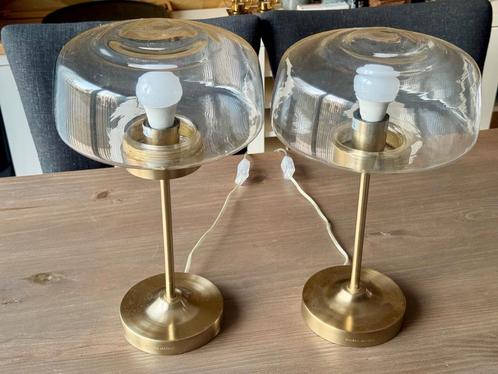 Riviera Maison tafellamp | 2 stuks, Huis en Inrichting, Lampen | Tafellampen, Zo goed als nieuw, Minder dan 50 cm, Glas, Ophalen