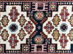 Handmade tapijt loper Kaukas blue animals wol 70z195cm, Huis en Inrichting, Kaukas Kazak oosters runner, ., Zo goed als nieuw