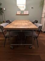 Eettafel en stoelen., Ophalen, Gebruikt, Eikenhout, 200 cm of meer