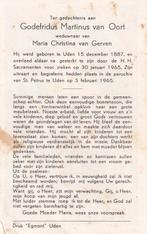 Oort Godefridus 1887 Uden 1965, Ophalen of Verzenden, Bidprentje