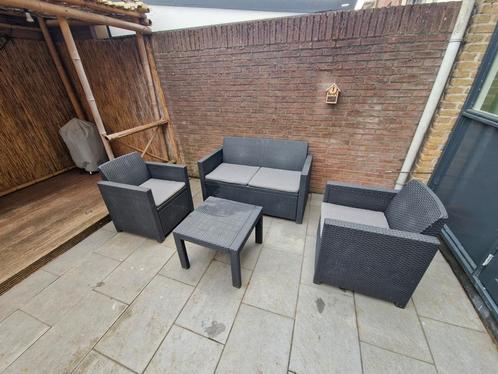 Tuinset grafiet 4 personen, Tuin en Terras, Tuinsets en Loungesets, Ophalen