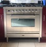 Boretti VT96IX gas fornuis met 6 branders, rvs, 90 cm breed, Ophalen, Gebruikt, Gas, 85 tot 90 cm