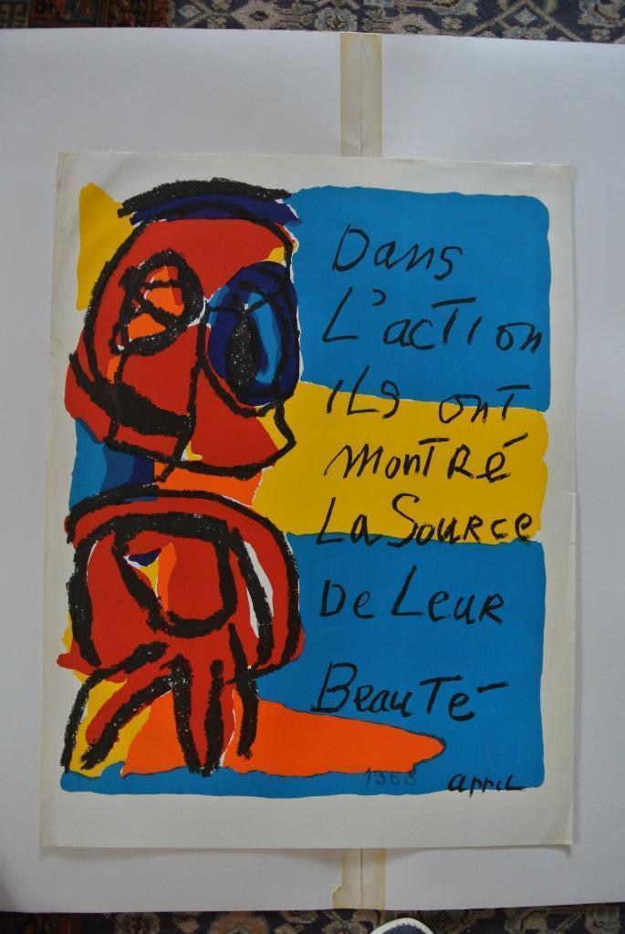 karel appel litho groot, Antiek en Kunst, Kunst | Litho's en Zeefdrukken, Ophalen of Verzenden
