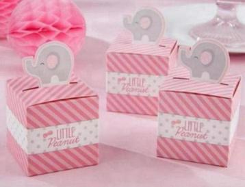 Cadeaudoosje olifantje roze | geboorte bedankje meisje beschikbaar voor biedingen