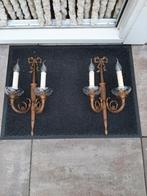 Twee oude bronze Franse strik wand lampen, Antiek en Kunst, Antiek | Lampen, Ophalen