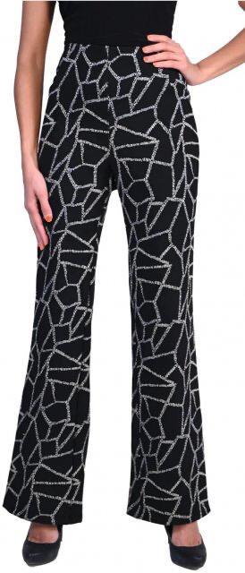 Frank Lyman stijlvolle pantalon zwart/wit grafisch design 40, Kleding | Dames, Broeken en Pantalons, Zo goed als nieuw, Maat 38/40 (M)