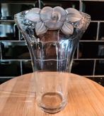 Walther glas vaas met frosted roos, Overige kleuren, Ophalen of Verzenden, Minder dan 50 cm, Glas