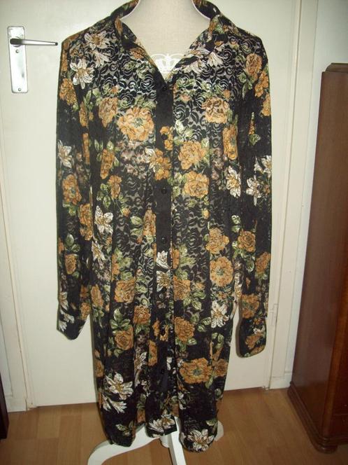 Prachtig zwarte bloem kant tuniek blouse van Norah mt 44 46, Kleding | Dames, Blouses en Tunieken, Zo goed als nieuw, Maat 42/44 (L)