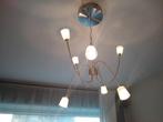 Mooi set van 3 metalen lampen, Ophalen, Zo goed als nieuw, Glas