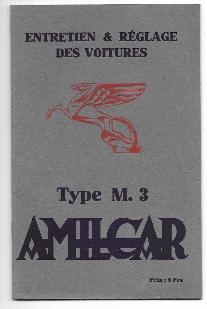 Amilcar notice entretien handleiding auto, Ophalen of Verzenden