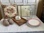 Brocante kussen - fotolijstjes - snoeppot - klompjes - lade, Antiek en Kunst, Ophalen of Verzenden