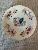 Vintage Royal Grafton porseleinen bloemen bordje ijsvogel, Ophalen of Verzenden