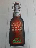Te koop: Grolsch fles op karton., Ophalen of Verzenden, Nieuw, Reclamebord, Plaat of Schild, Grolsch