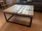Salontafel van oude wagonplanken - Handgemaakt, Ophalen, Gebruikt, 100 tot 150 cm, 50 tot 100 cm