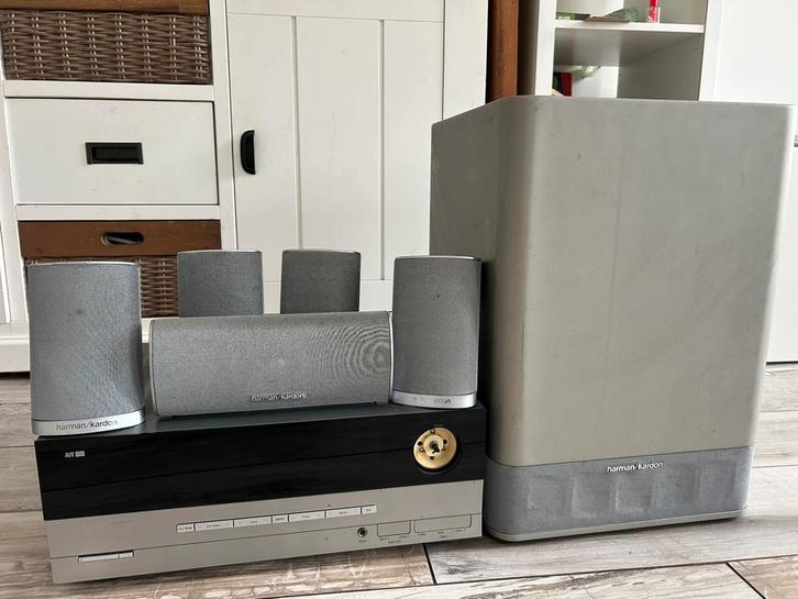 Harman Kardon AVR 137 receiver met subwoofer, Audio, Tv en Foto, Home Cinema-sets, Gebruikt, 5.1-systeem, 70 watt of meer, Overige merken