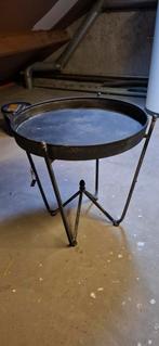 Tafeltje, Huis en Inrichting, Tafels | Bijzettafels, Ophalen, Minder dan 55 cm, Metaal of Aluminium, Rond