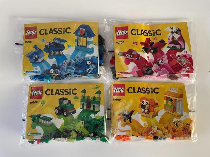 4 LEGO Classic Setjes. 10706, 10707, 10708, 10709, Kinderen en Baby's, Speelgoed | Duplo en Lego, Gebruikt, Lego, Complete set