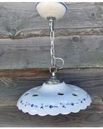 Landelijk Porseleinen Hanglamp met delfsblauw bloemmotief, Overige materialen, Gebruikt, Ophalen of Verzenden, Landelijk