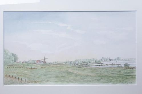E014 Gezicht op Wijk bij Duurstede, Hans Scholman, aquarel, Antiek en Kunst, Kunst | Schilderijen | Klassiek, Ophalen