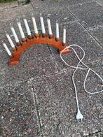 houten 10delig kaarsenstandaard hout  elektrisch, Ophalen of Verzenden, Zo goed als nieuw, Hout, Bruin