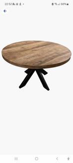Te koop zgan geen schade helemaal gave stevige Tafel 130 cm., Huis en Inrichting, Tafels | Eettafels, Mango houte blad. zwarte poten.