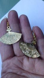 verguld Zilveren Oorhangers ivv Waaier / NIEUW, Verzenden, Nieuw, Goud, Zilver